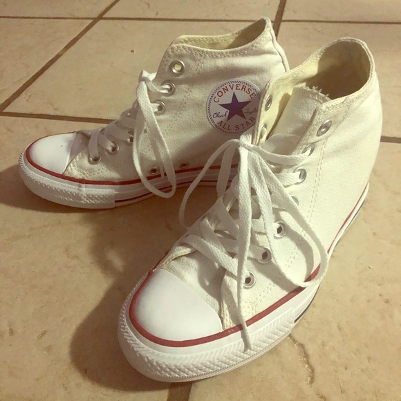 white converse wedges